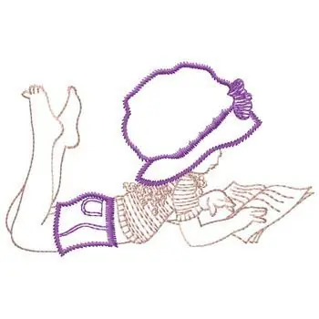 Girl Reading Embroidery Design Buy Today