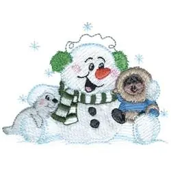 Snowman & Friends Embroidery Design Secure Checkout