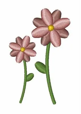 Two Flowers Embroidery Design Exclusive