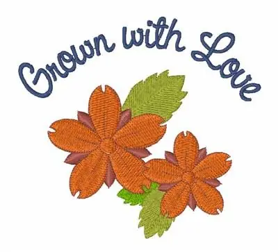 Worldwide Shipping Grown WIth Love Embroidery Design