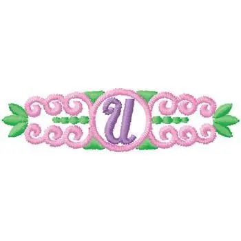 Monogram U Embroidery Design Original