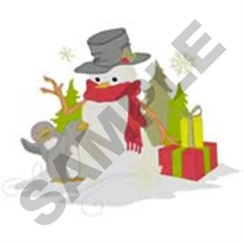 Antique Snowman Embroidery Design No Minimum Order