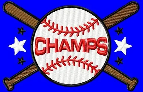 Baseball Champs Embroidery Design Premium