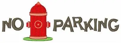 No Parking Embroidery Design New Release