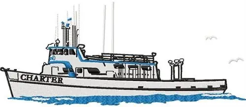 Charter Fishing Boat Embroidery Design Secure Checkout