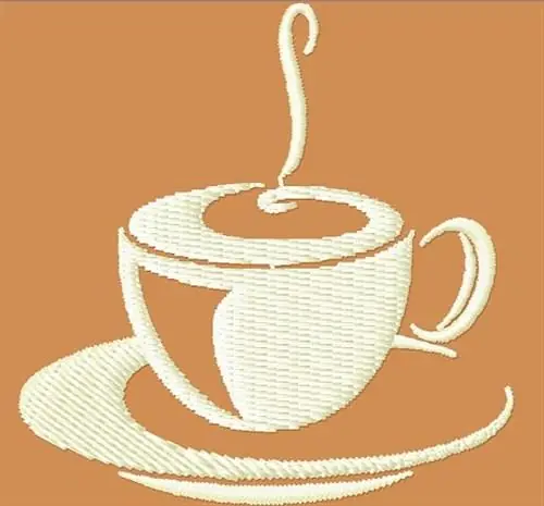 Authentic Steaming Coffee Embroidery Design