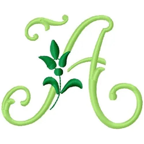 Bulk Order Greenery Monogram Font A Embroidery Design