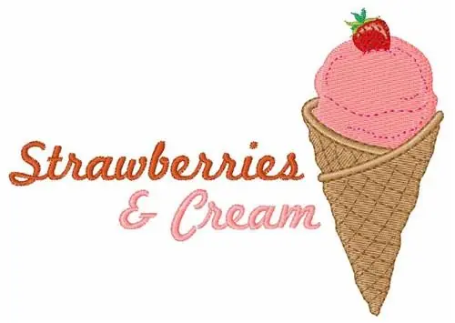 Strawberries & Cream Embroidery Design Hot Deal