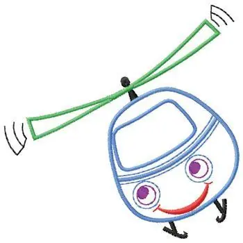 Modern Helicopter Embroidery Design