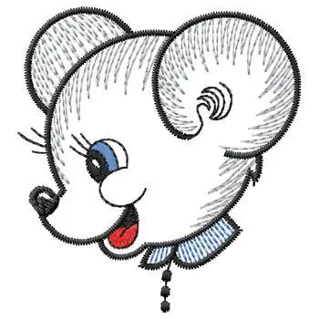 Fast Shipping Mouse Head Embroidery Design