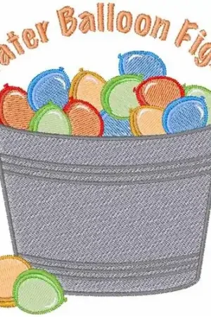 Water Balloon Fight Embroidery Design Time-Limited