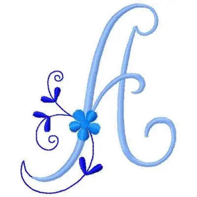 Free Returns Floral Script Alphabet A Embroidery Design