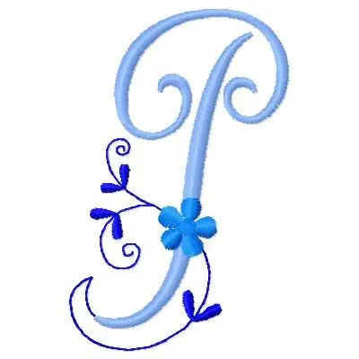 Floral Script Alphabet P Embroidery Design Wholesale