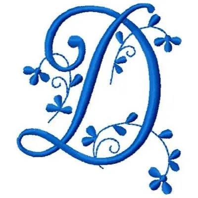 Monogram Letter D Embroidery Design Luxury