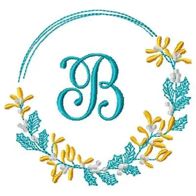Crafted Holly Monogram B Embroidery Design