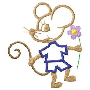 Deal Mouse with Flower Embroidery Design