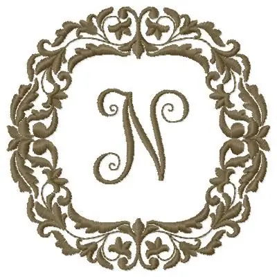 Money Back Guarantee Monogram Letter N Embroidery Design