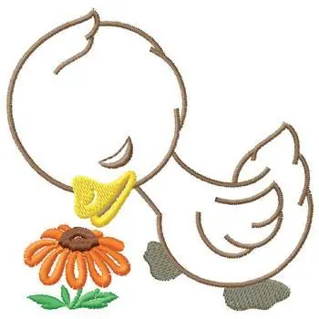 No Minimum Order Duck with Flower Embroidery Design