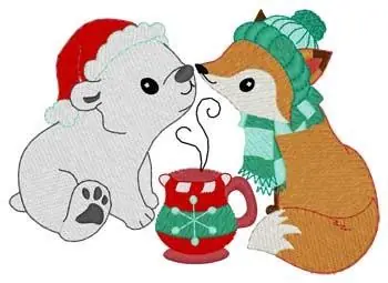 Free Returns Fox & Polar Bear Embroidery Design