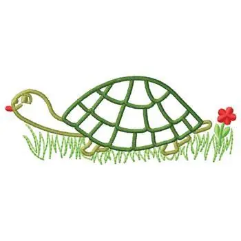 Turtle with Flower Embroidery Design New Arrival