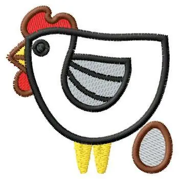 Crafted Chicken with Egg Embroidery Design