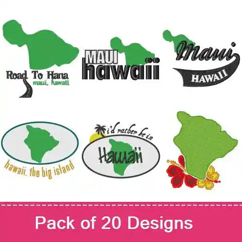 Lanai & Maui Embroidery design pack by Embroidery Patterns, Embroidery Packs on EmbroideryDesigns.com Fan Favorite