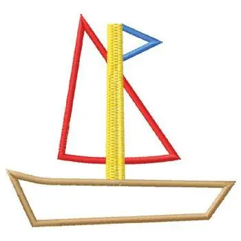 Modern Sailboat Embroidery Design