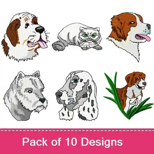 Fresh Stock Dogs & Cats Embroidery design pack by Gosia Embroidery, Embroidery Packs on EmbroideryDesigns.com