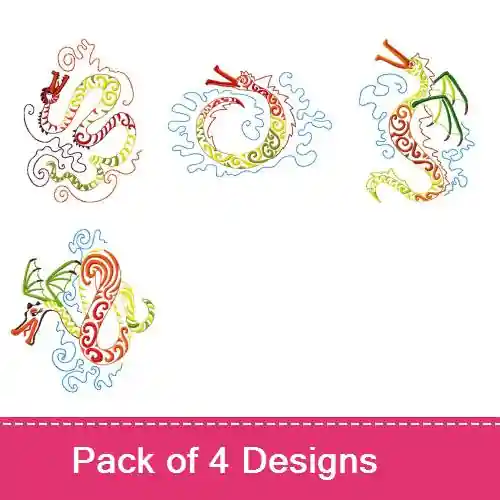 Don’t Miss Out DRAGON OUTLINES Embroidery design pack by Gosia Embroidery, Embroidery Packs on EmbroideryDesigns.com