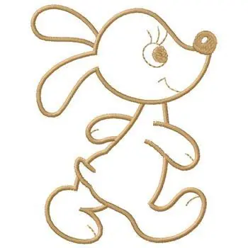 Walking Dog Embroidery Design Crafted