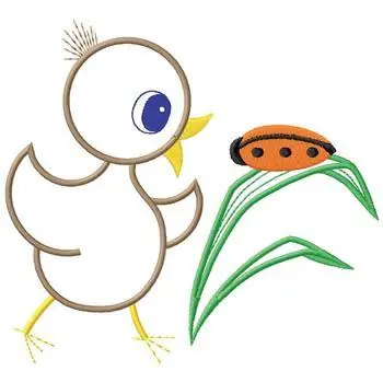 While Supplies Last Duck with Ladybug Embroidery Design