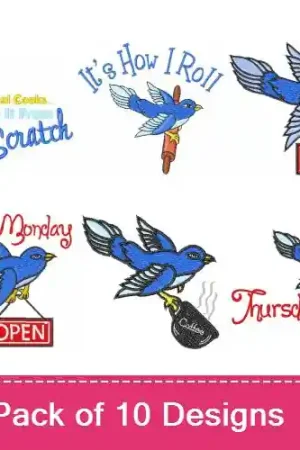 Weekend Sale Bluebird Combo Pack Embroidery design pack by Embroidery Patterns, Embroidery Packs on EmbroideryDesigns.com