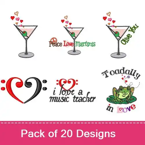 Place Order Valentines Day Embroidery design pack by Embroidery Patterns, Embroidery Packs on EmbroideryDesigns.com