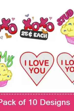 Valentines Day Embroidery design pack by Embroidery Patterns, Embroidery Packs on EmbroideryDesigns.com Fast Shipping