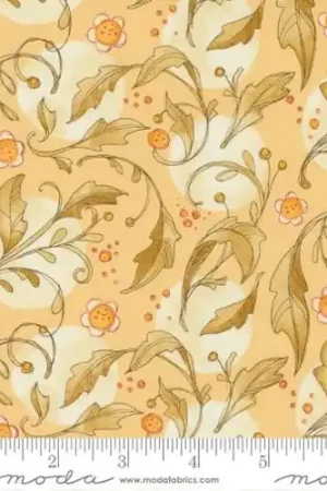 Forest Frolic Swirly Leaves Dots Leaf in Butterscotch with Free $89.99 Bundle Markdown