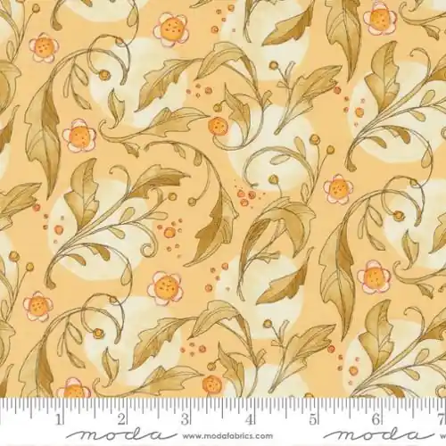 Forest Frolic Swirly Leaves Dots Leaf in Butterscotch with Free $89.99 Bundle Markdown