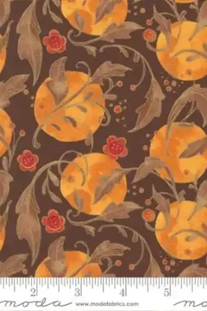 Forest Frolic Swirly Leaves Dots Leaf in Chocolate Brown with Free $89.99 Bundle Worldwide Shipping