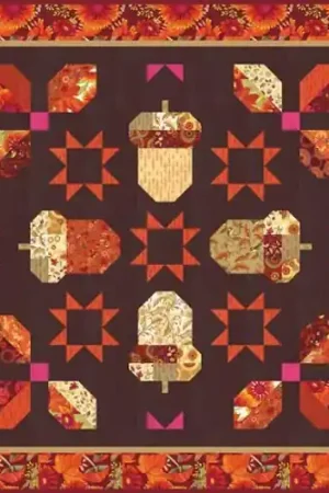 Free Shipping Forest Frolic Dark Acorn Quartet Quilt Kit with Free $89.99 Bundle