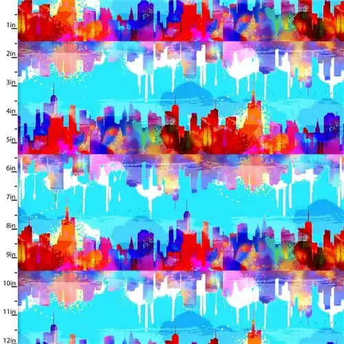 Dogs in the City Urban Cityscape in Turquoise with Free $89.99 Bundle Super Sale