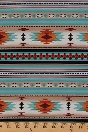 Tucson Aztec Southwestern Native American Stripe Light Turquoise with Free $89.99 Bundle Deal