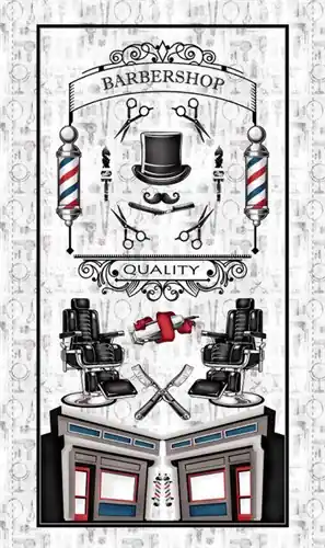 Hipster Barbershop Panel 24" in White with Free $89.99 Bundle Must Have
