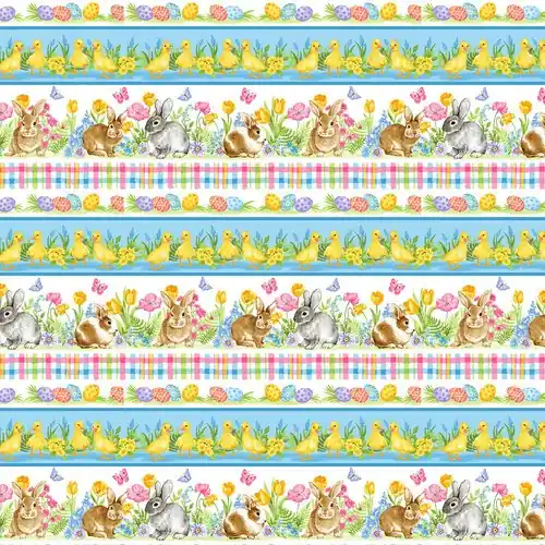 Hassle-Free Returns Spring is Hare Border Stripe in Multi with Free $89.99 Bundle