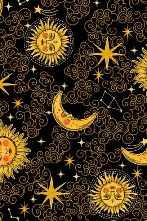 Celestial Galaxy Stars, Suns, Moons and Clouds in Black with Free $89.99 Bundle Sale
