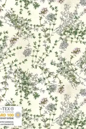 Herbs and Flowers Digital Thyme in Off White Cream with Free $89.99 Bundle Reduced Price