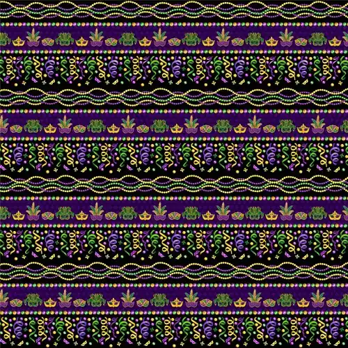 Mardi Gras Border Stripe in Black Multi with Free $89.99 Bundle New Release