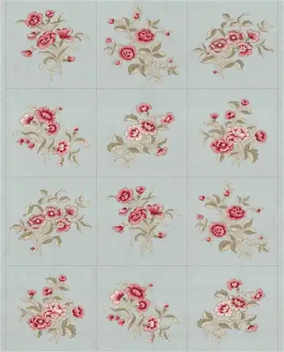 Antoinette Floral Panel 36 X 44 inches in Ciel Blue with Free $89.99 Bundle Order Now