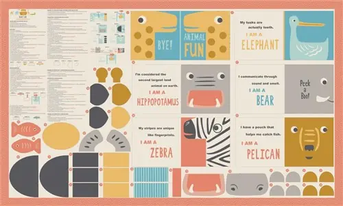 Fast Shipping Noah's Ark Animal Book Project Panel 36" X 60" in Cloud Beige with Free $89.99 Bundle