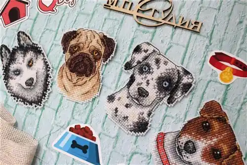 Dog Magnets Plastic Canvas Counted Cross Stitch Kit Super Sale