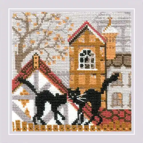 City & Cats Autumn Counted Cross Stitch Kit Mega Sale