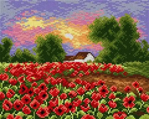Best Seller Summer Meadow Needlepoint Canvas For Halfstitch W/O Yarn